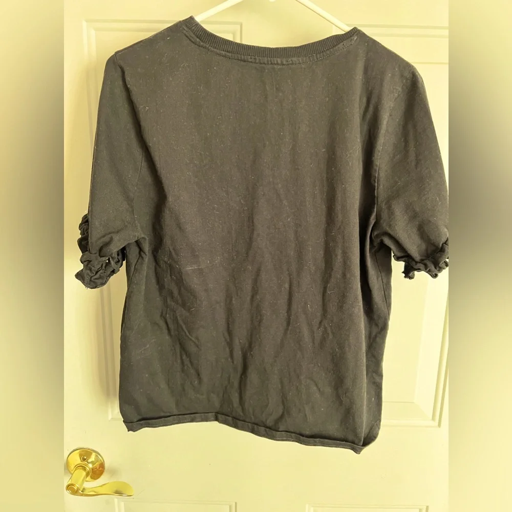 Chelsea & Theodore black floral embroidered top - Picture 2 of 4